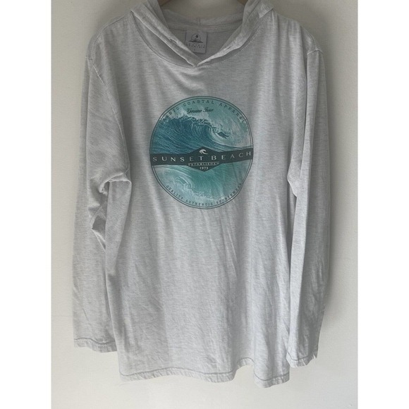 Prairie Mountain Mens Long Sleeve Classic Coastal Sunset Beach Size Large Shirt - Picture 3 of 7